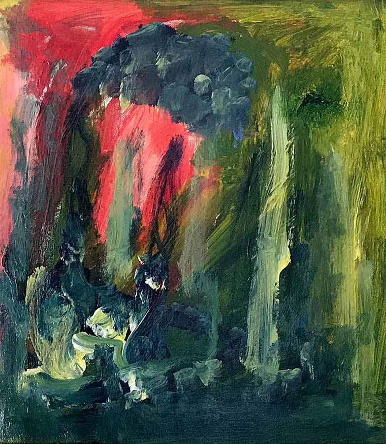 Taidegalleria Kangasniemi Lounas ja Leipä - Aurinkoräjähdyksiä - Juha-Pekka Ikäheimon maalauksia - 1.-31.7.2018.